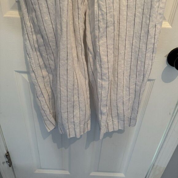 ATHLETA 100% Linen White And Gray Pants Sz 6 - Picture 4 of 11